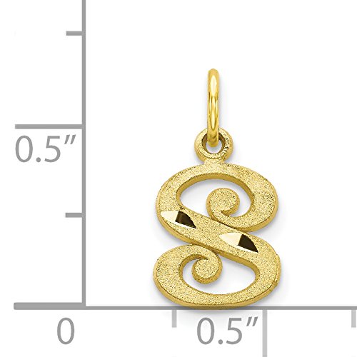 10K Yellow Gold Initial S Charm Pendant Necklace - Personalized Monogram Jewelry for Women - Perfect for Gifts, Anniversaries & Everyday Wear
