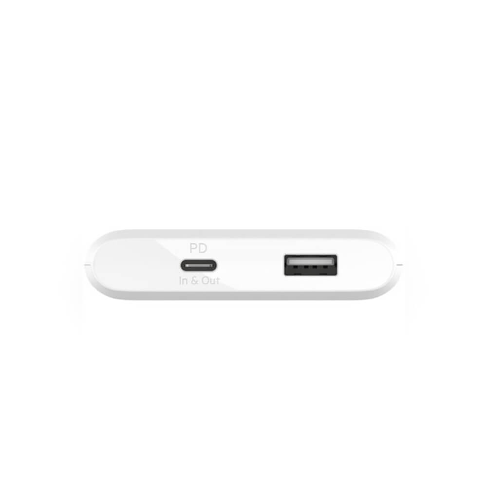 Belkin Pocket Power 18W USB C 10000mAh Portable Charger - Fast Charging Power Bank for iPhone, Samsung, iPad - Compact & Lightweight for Travel, Camping, Emergency Backup (White)