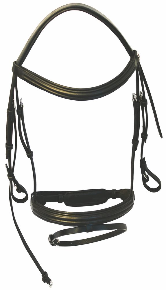 Henri de Rivel Padded Raised Dressage Bridle with Crank Noseband - Premium Equestrian Horse Riding Gear for Dressage Training & Competition