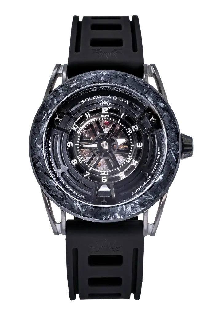 SOLAR AQUA Asgard Black 42mm Men's Watch with Black Dial - Waterproof Stainless Steel Chronograph Watch for Men - Perfect for Business, Casual Wear & Outdoor Activities (Model SA0040.0021)
