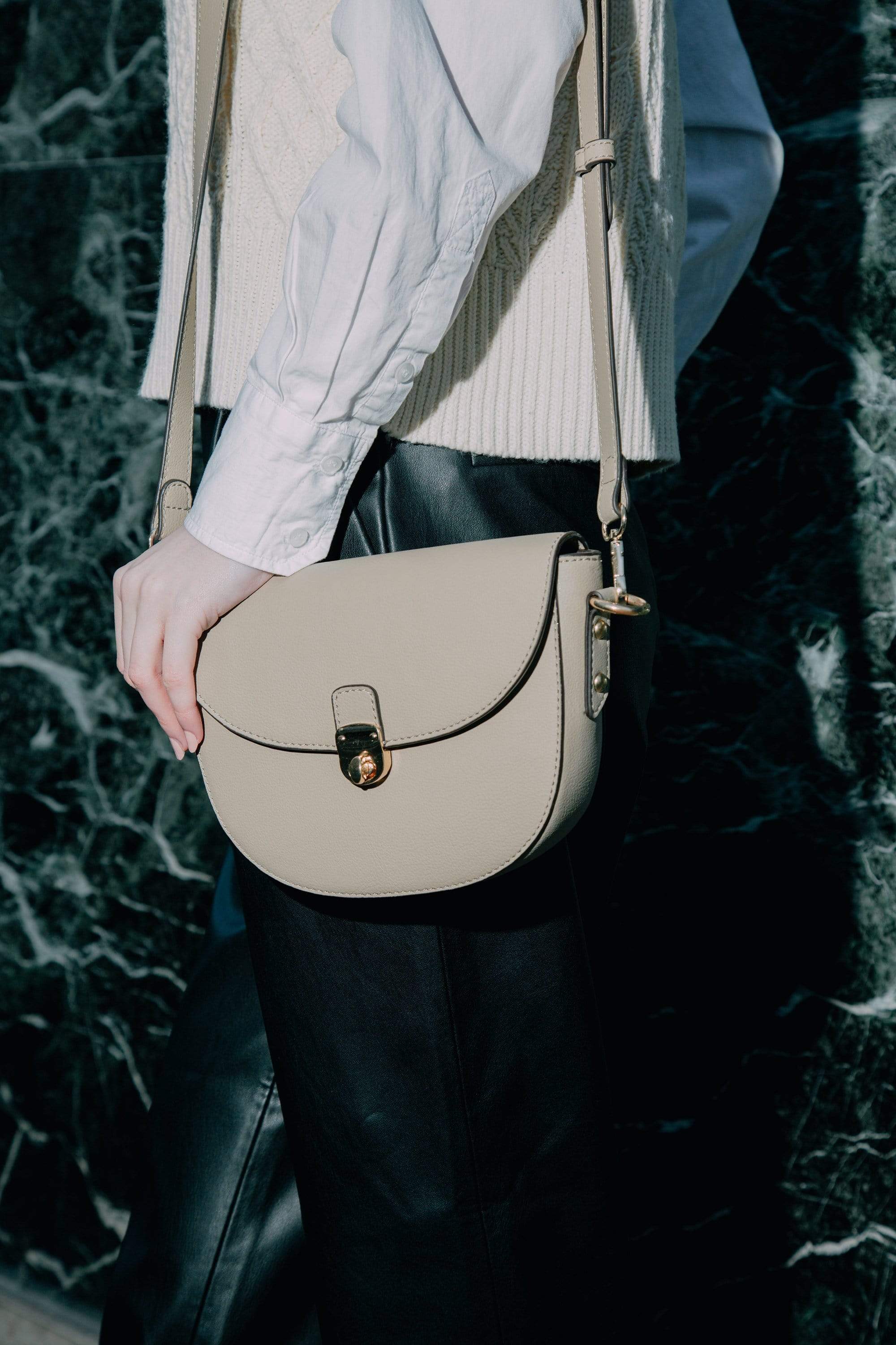 Florine Desserto® Vegan Cactus Leather Crossbody Bag for Women | Eco-Friendly Beige Handbag | Perfect for Casual Outings, Work & Travel
