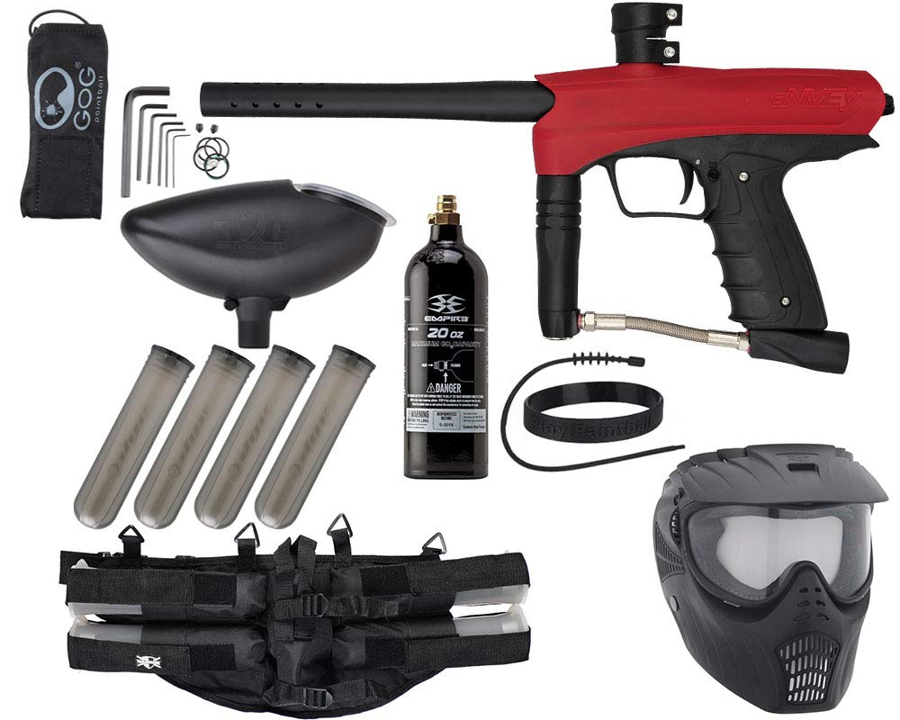 GOG eNMEy Epic Paintball Gun Package Kit - Racer Red | High-Performance Paintball Marker for Speedball & Woodsball | Includes Barrel, Hopper & Tank | Perfect for Tournaments & Recreational Play