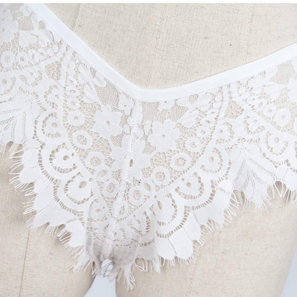 Sexy Lace G-String Thong Panties for Women - Comfortable Lingerie Briefs in White (Size S) | Perfect for Valentine's Day, Honeymoon & Romantic Nights