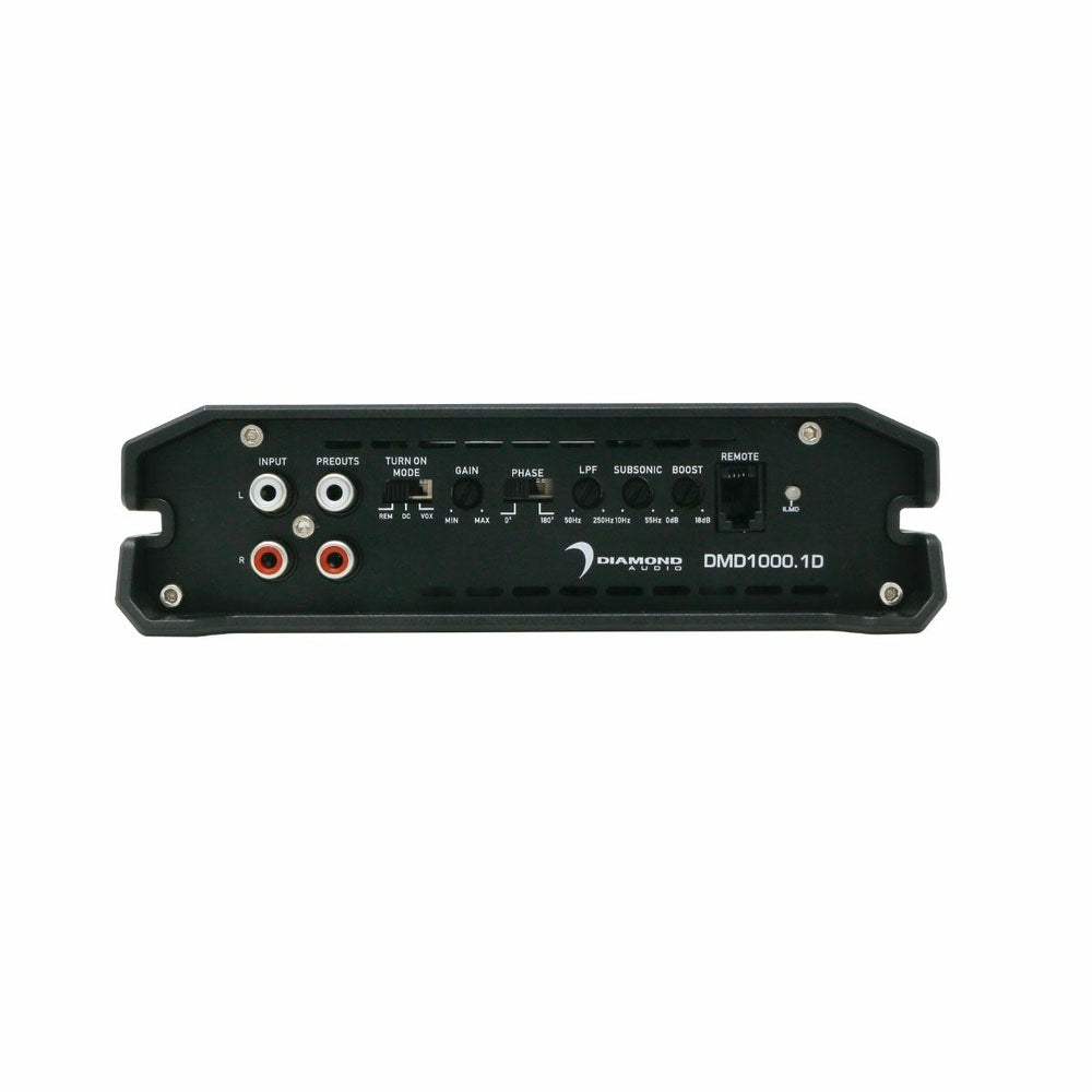 Diamond Audio DMD1000.1D 2000W Peak (1000W RMS) Class D Mono Car Amplifier - High Power Digital Audio Amp for Car Stereo Systems, Subwoofers, and Truck Audio Upgrades