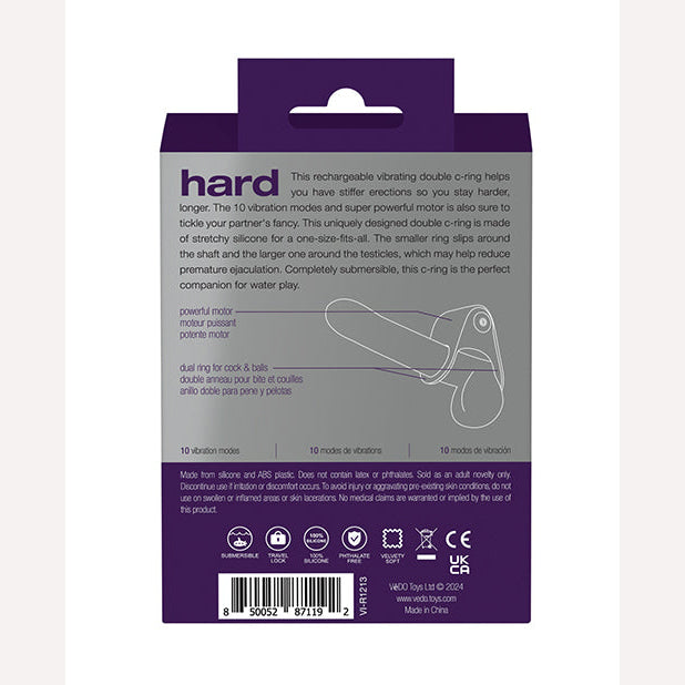 Rechargeable Purple C Ring - Durable Hard Plastic Ring for Men & Women - Perfect for Gifts, Parties, and Everyday Wear