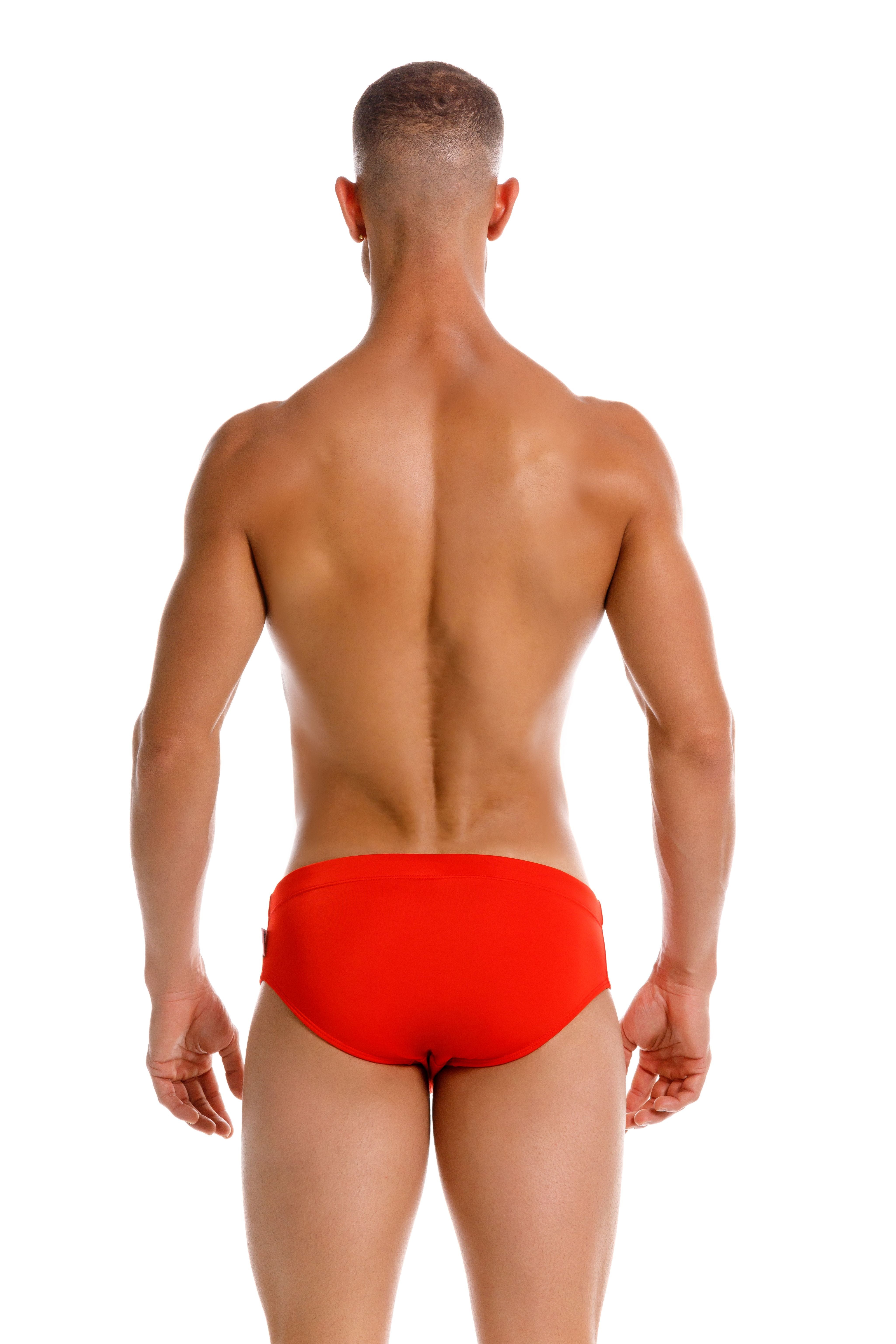 JOR Men's Travel Swim Brief - Quick Dry Red Swimwear for Beach, Pool & Vacation | Lightweight & Comfortable Swim Trunks