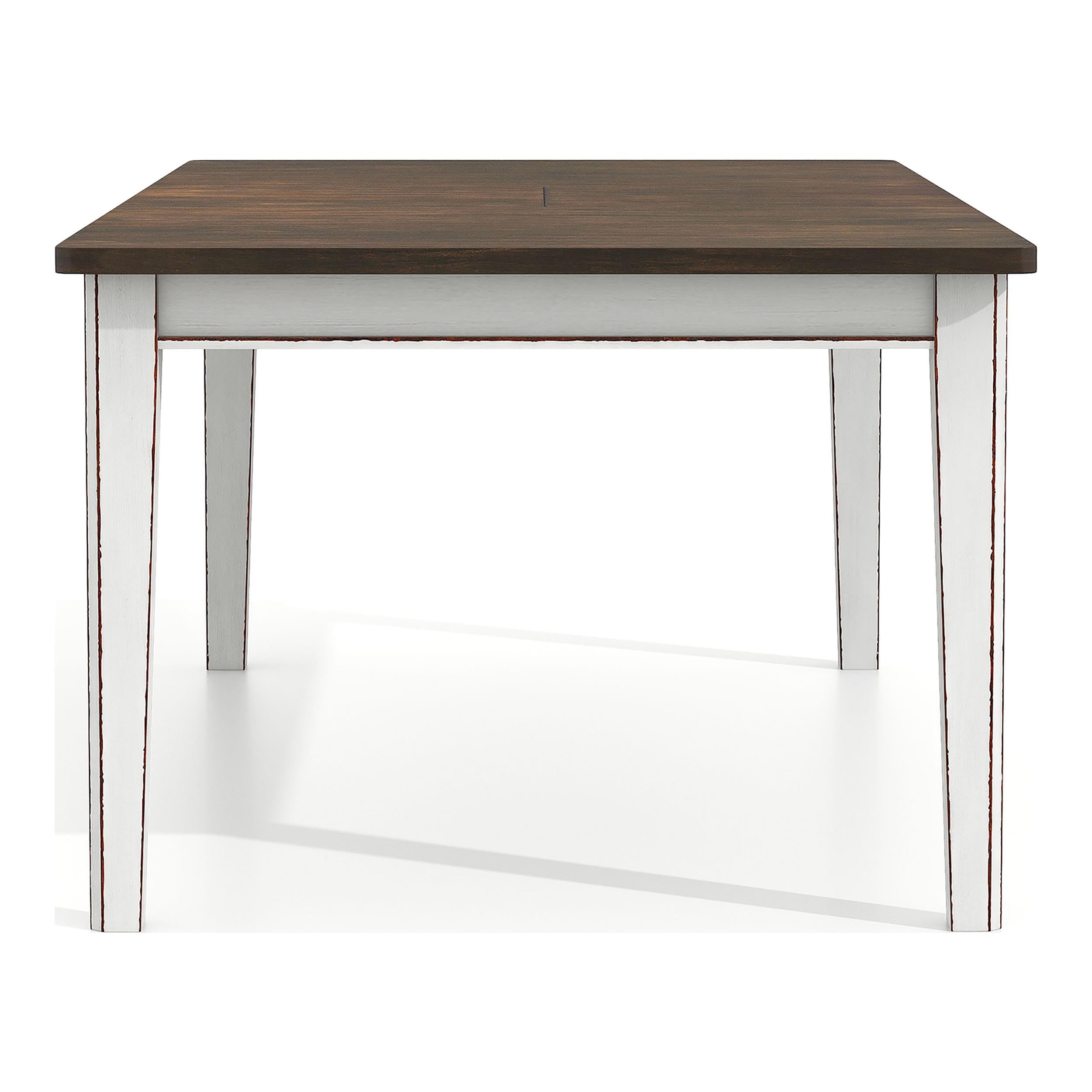 Furniture of America Fie Rustic Solid Wood Expandable Dining Table - White Finish | Farmhouse Style Dining Room Table for 6 to 10 People | Perfect for Family Gatherings & Entertaining Guests