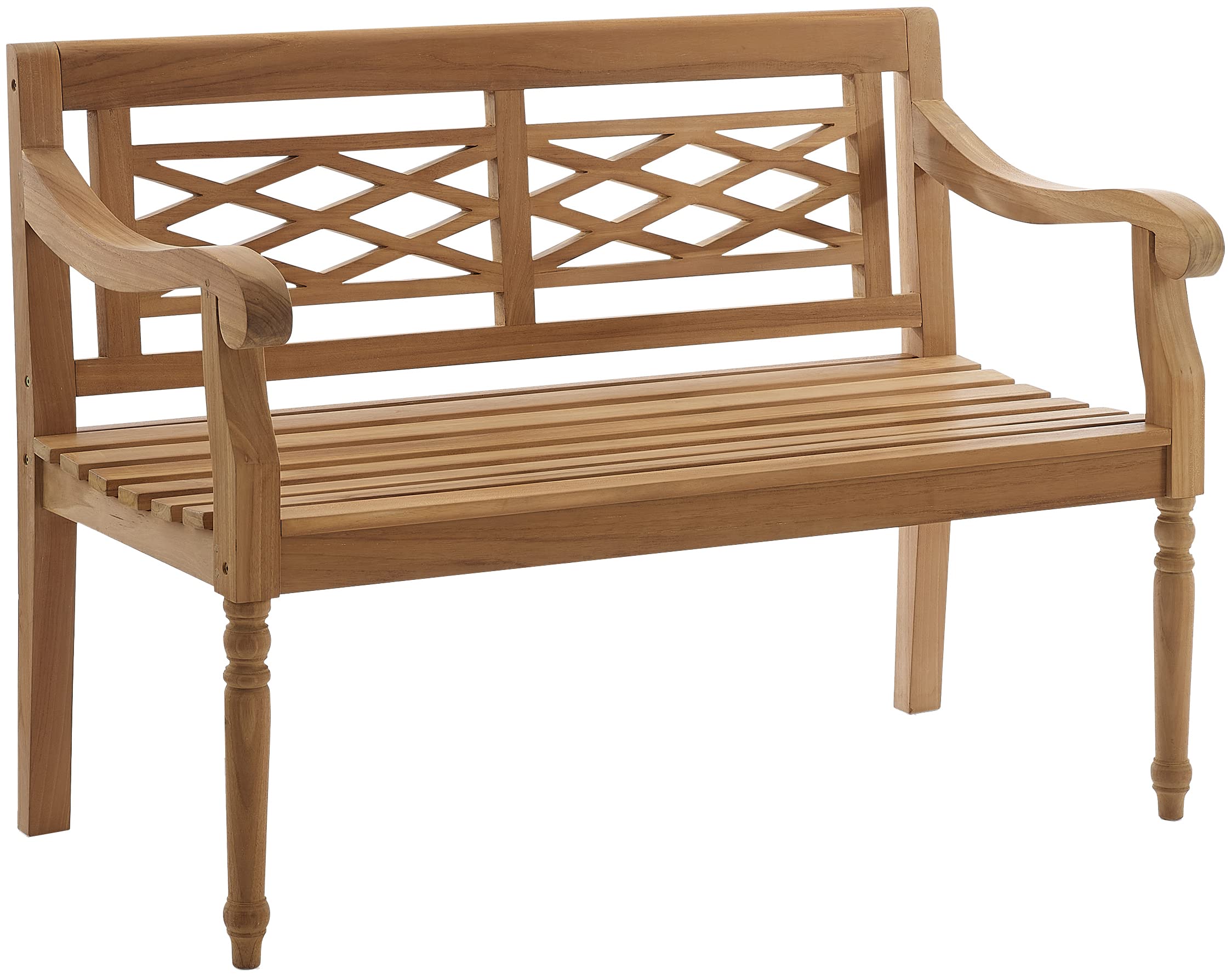 Crosley Olivier 2-Person Teak Wood Indoor Outdoor Bench - Patio, Garden, Porch Furniture - Weather-Resistant Teak Wood Bench for Outdoor Seating & Relaxation