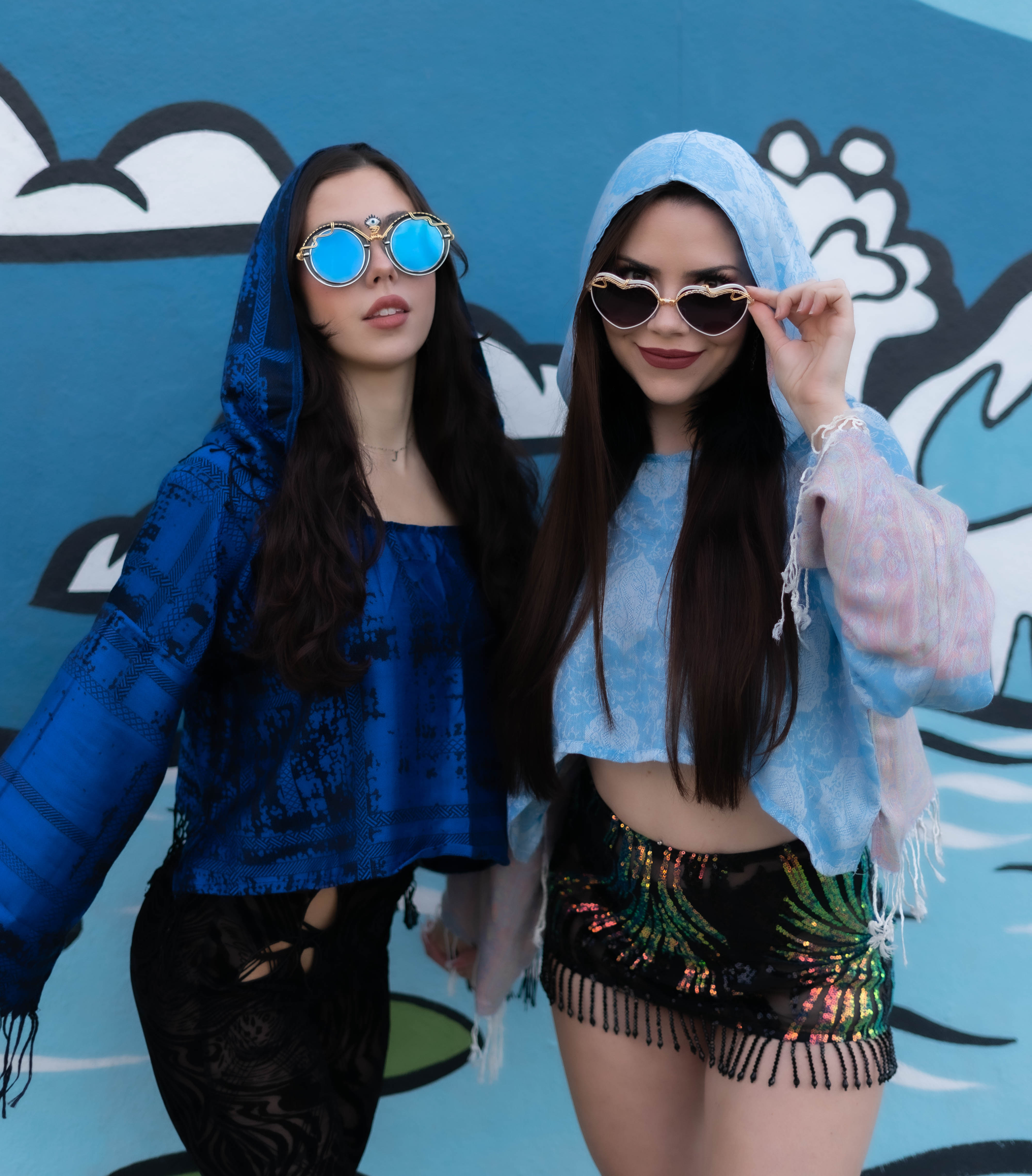 PASH LS CROP TOP - Splatter Print Black & Blue Long Sleeve Shirt for Women | Trendy Streetwear & Festival Outfit | Perfect for Concerts, Parties & Casual Wear