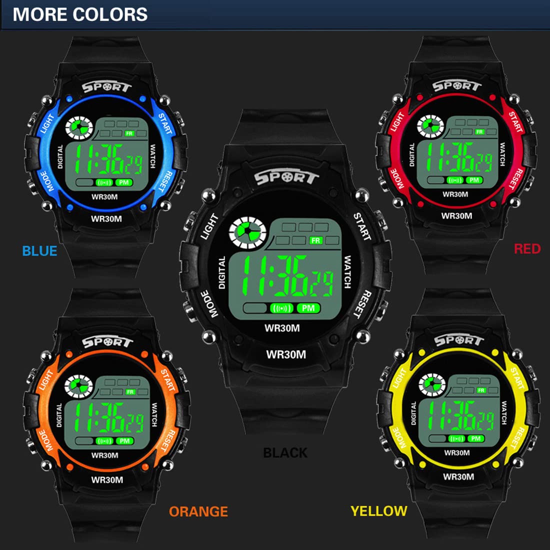 Gosasa Men's Digital Sports Watch - 50M Waterproof Military Watch with LED Screen & Luminous Display - Perfect for Outdoor Activities, Running, Hiking and Adventure Sports