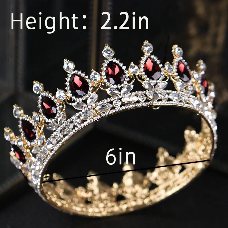 Bmirth Baroque Wedding Crown | Queen Gothic Crown & Tiara | Crystal Bride Wedding Crown | Princess Tiara with Rhinestones | Elegant Hair Accessories for Women & Girls | Perfect for Weddings, Prom, Pageants & Costume Parties
