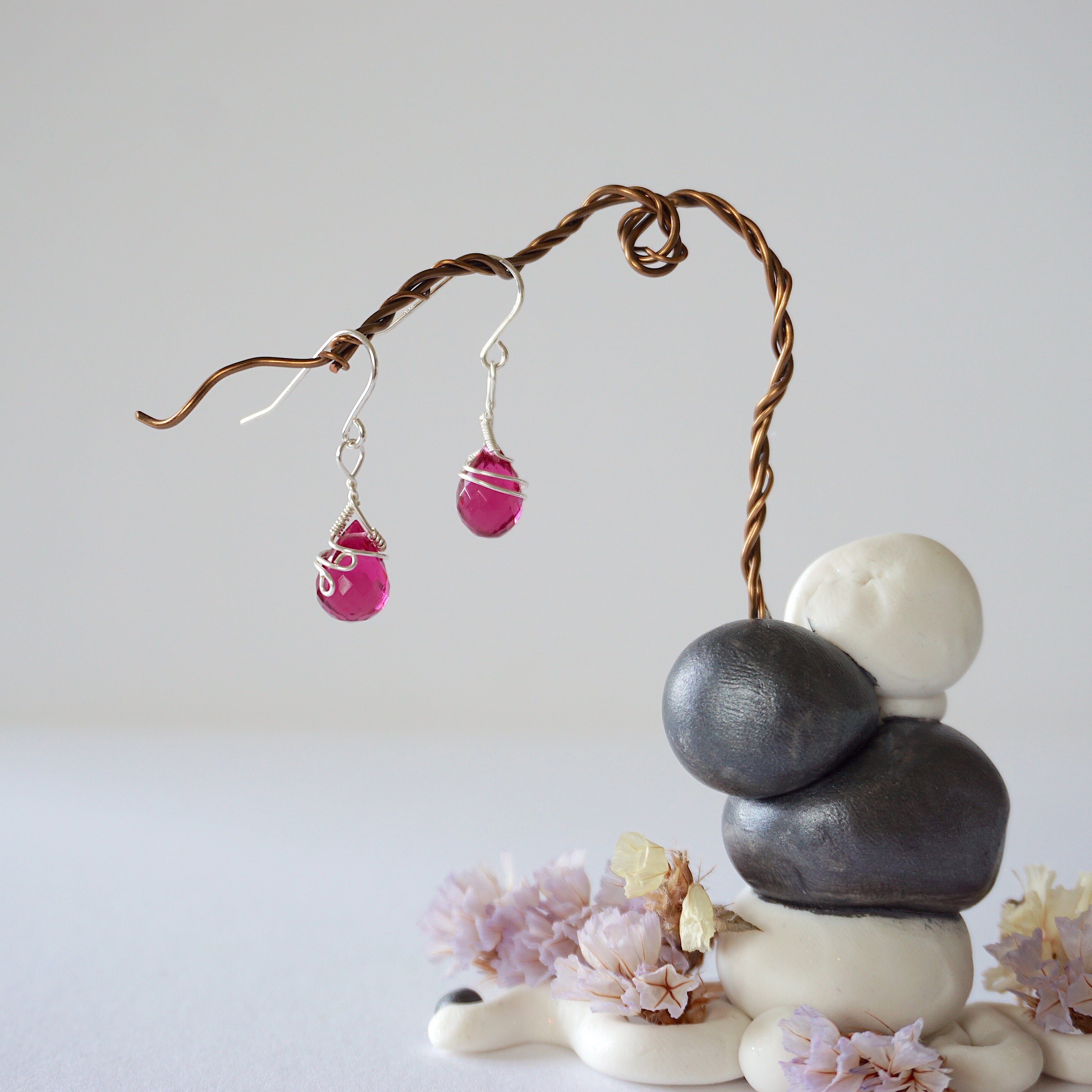 Pink Tourmaline Teardrop Earrings for Women - 925 Sterling Silver Dangle Earrings - Elegant Jewelry Gift for Birthday, Anniversary & Special Occasions