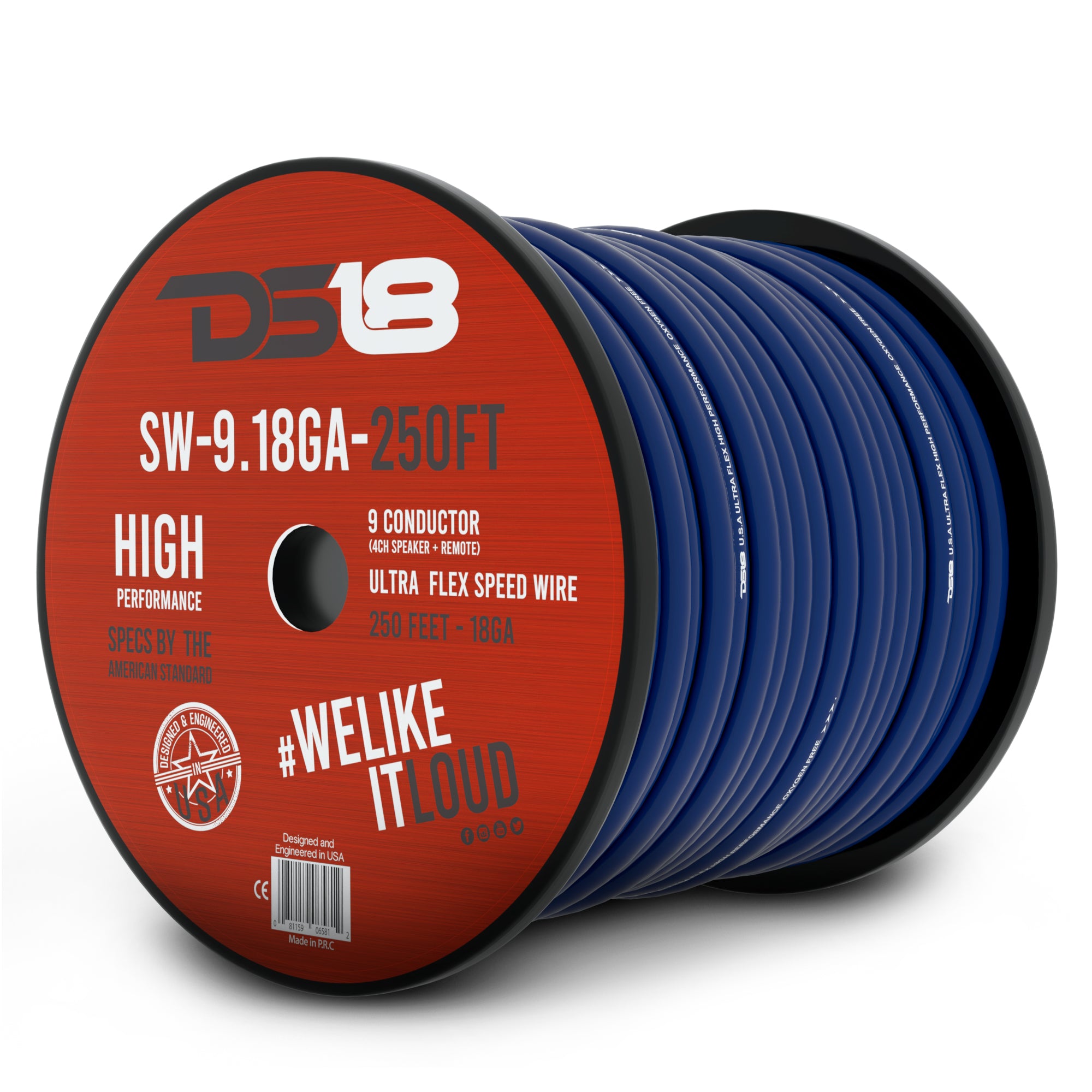 9 X 18 Gauge High-Speed Speaker Wire 250 Feet - Premium Audio Cable for Home Theater, Car Audio, and Professional Sound Systems