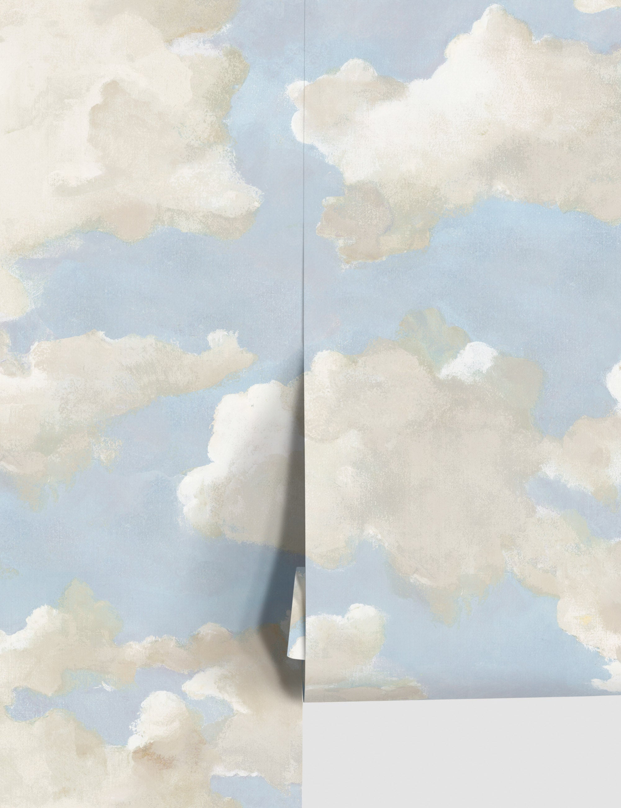 Clouds on Canvas Premium Peel & Stick Wallpaper - Easy DIY Removable Wall Decor for Bedroom, Nursery & Living Room