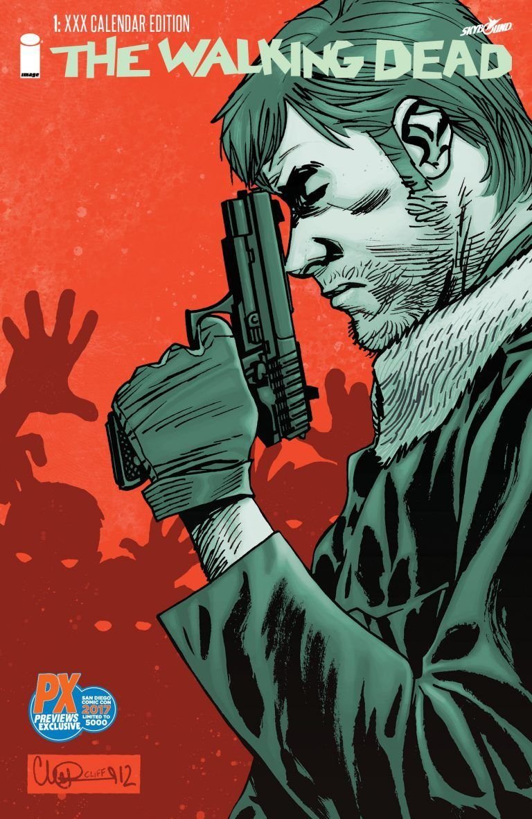 SDCC Walking Dead 2018 Calendar Sealed with PX Walking Dead #1 Variant Edition Comic Book - Perfect for Collectors, Fans & Comic Conventions