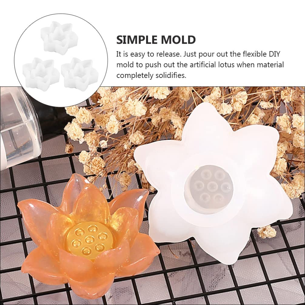 HEALLILY 3-Piece Silicone Mold Set for DIY Lotus Flower & Ornament Making - Handmade Craft Molds for Resin, Soap, Candle, and Chocolate - Perfect for Home Decor, Wedding Favors, and Gift Making