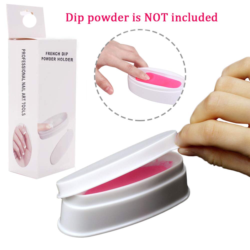 EBANKU Dip Powder Tray for French Nails - Professional Nail Dipping Powder Container with Brush - Perfect for Salon & Home Manicures