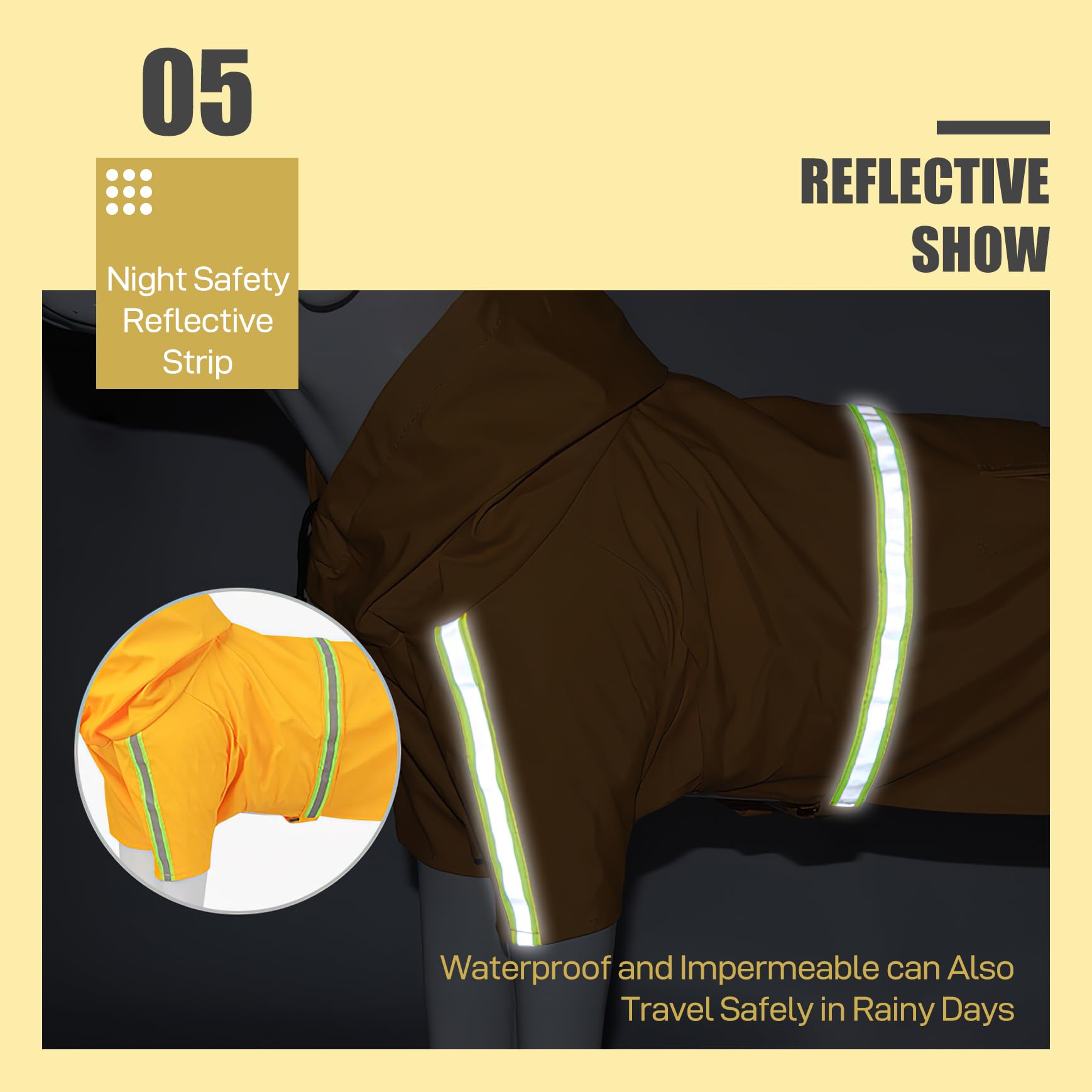 Waterproof Reflective Dog Raincoat 2XL for Large Breeds - Adjustable Hood & Full Coverage Pet Rain Jacket for Walking, Hiking & Outdoor Adventures
