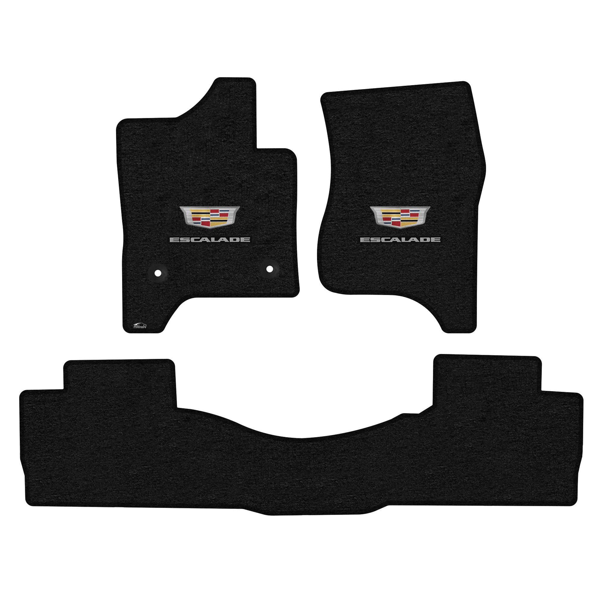 Premium Custom-Fit Carpet Floor Mats for Cadillac Escalade 2015-2020 - Luxury Car Floor Liners with Centered Large Emblem (Charcoal, 3-Piece Set) - Perfect for Daily Commuting, Road Trips & Protecting Your Vehicle Interior