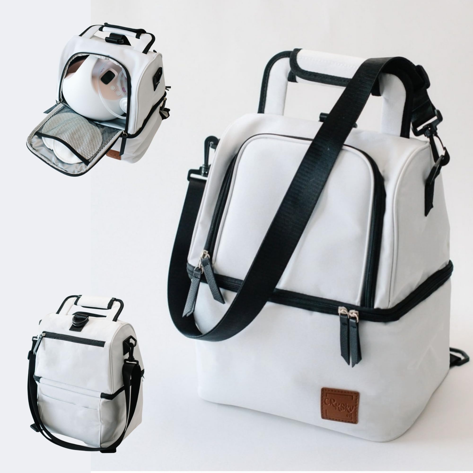 Leak-Proof Wearable Breast Pump Cooler Bag - 12-Hour Insulated Milk Storage with Multiple Compartments | Portable Breast Milk Carrier for Travel, Work & Outdoor Activities | Polyester Nursing Bag for Pumping Moms