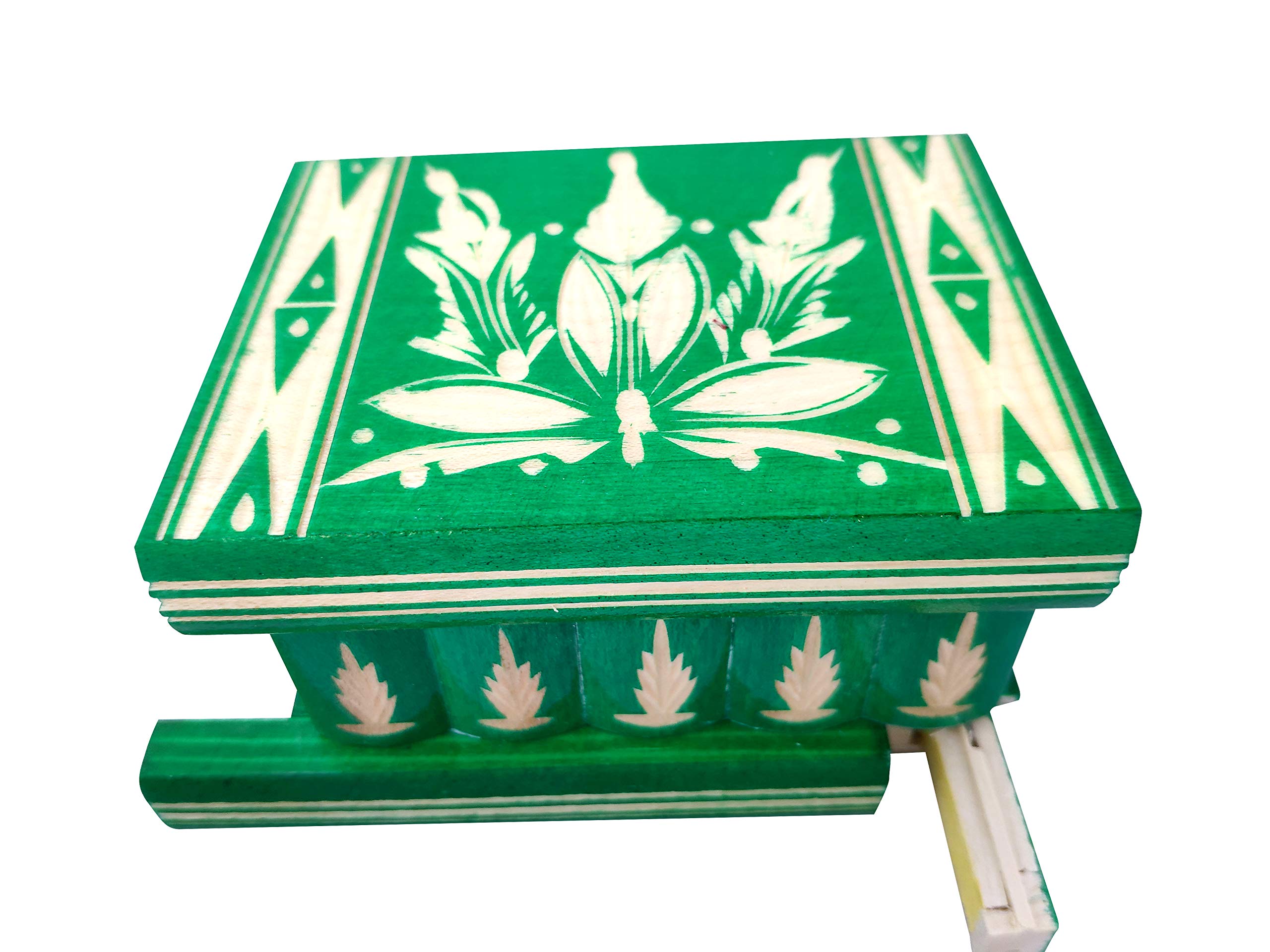Handcrafted Wooden Puzzle Jewelry Box with Hidden Compartment & Key - Secret Carved Puzzle Box for Adults & Kids - 4