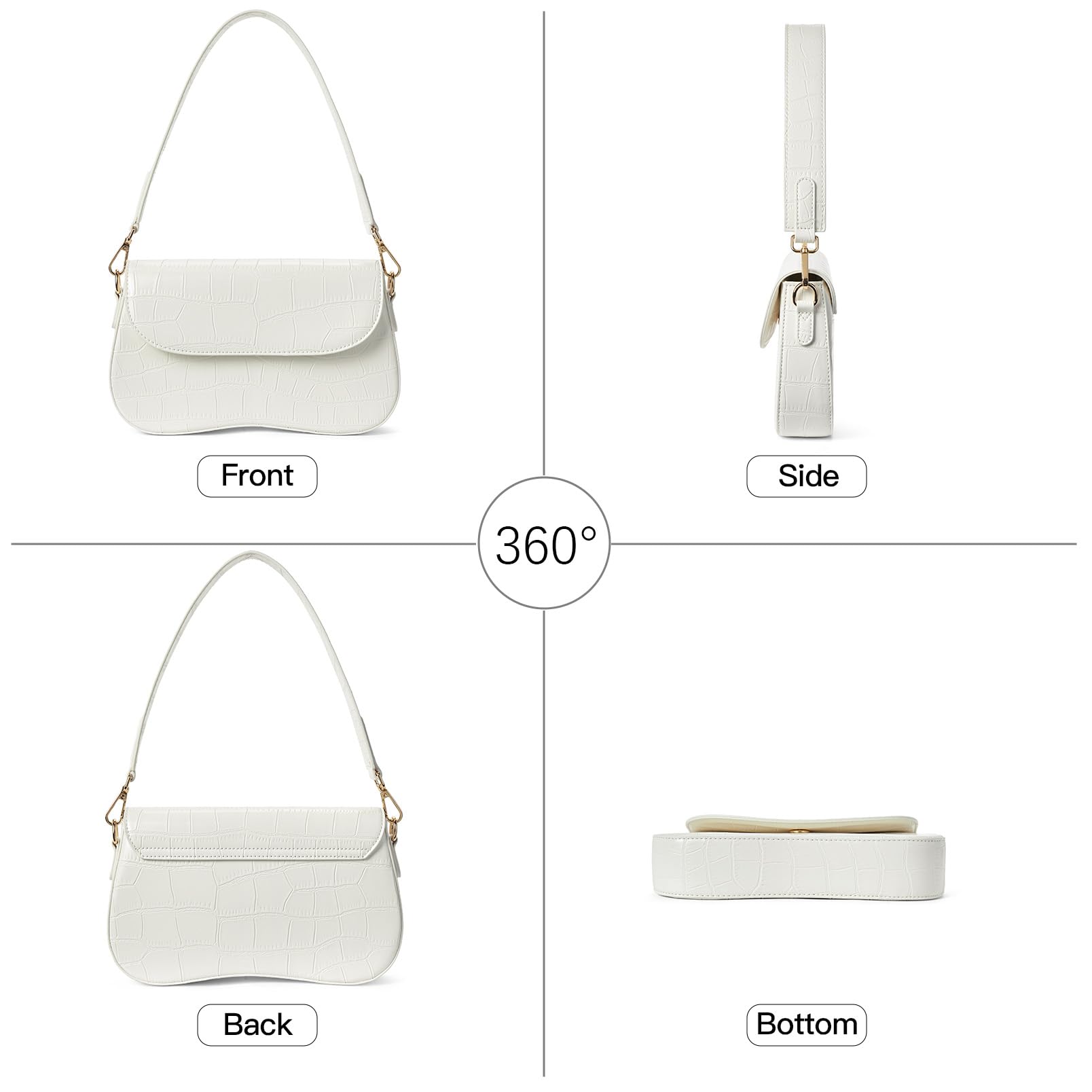 Telena Vegan Leather Shoulder Bag for Women - Crossbody Purse with 2 Removable Straps | Stylish & Functional Handbag for Work, Travel & Everyday Use