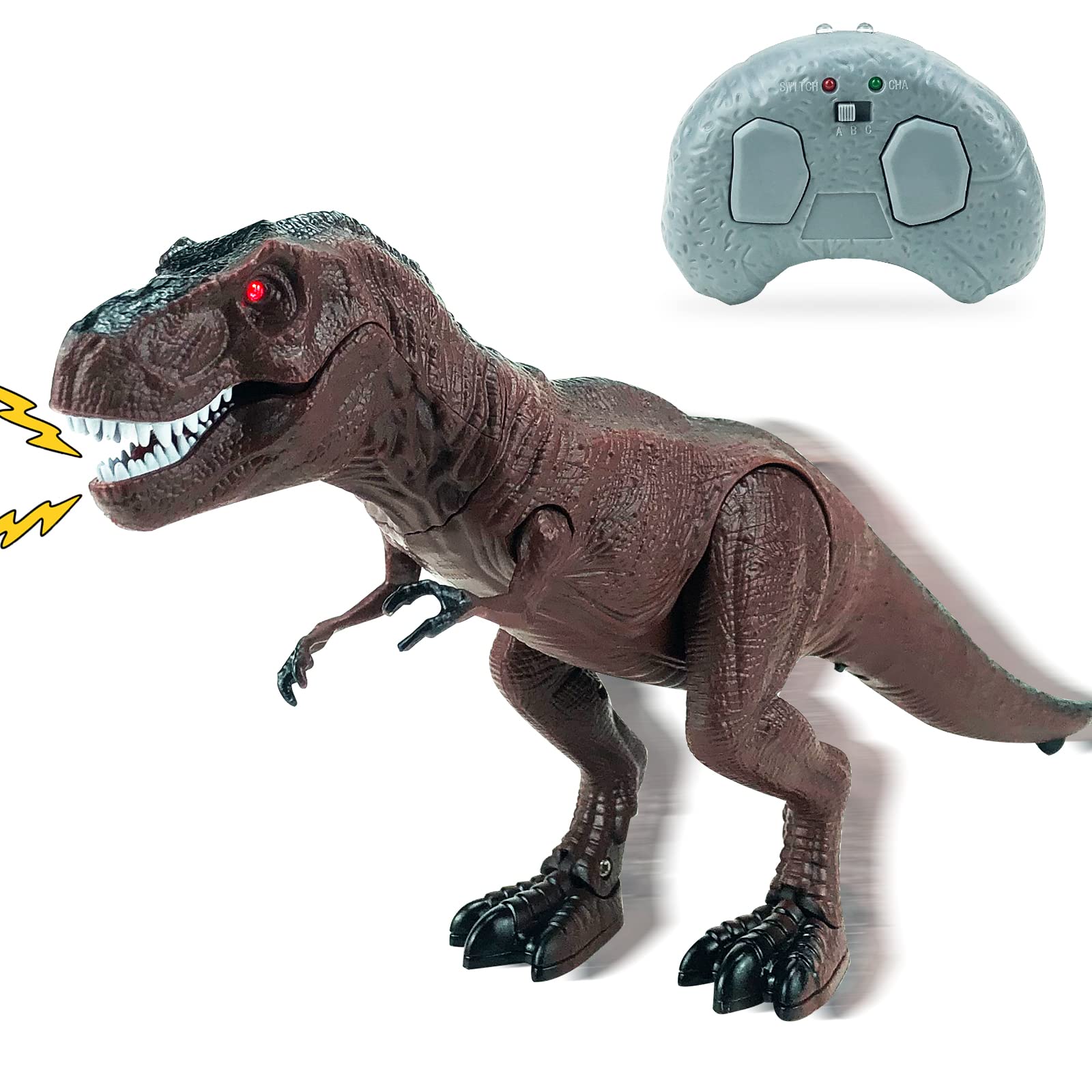 **Remote Control Dinosaur Toy for Kids Ages 3-7 - Light Up, Roaring & Fire Breathing Electronic Walking Dinosaur Robot - Perfect for Birthday Gifts, Playtime & STEM Learning**