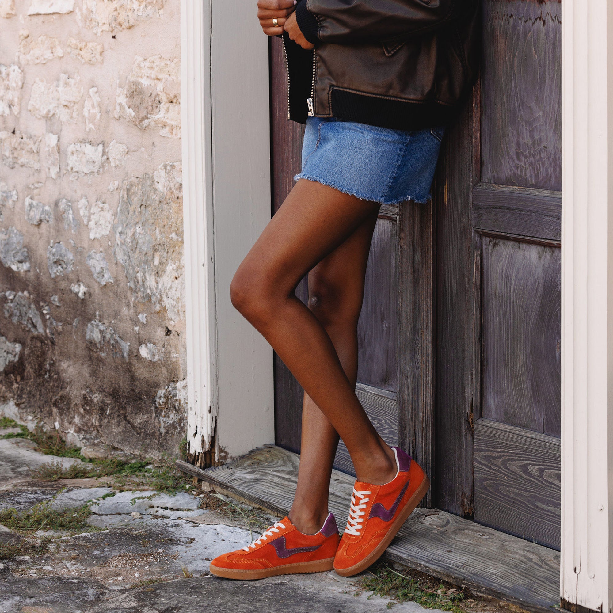 **Orange Multi Suede Notice Sneakers - Trendy Casual Shoes for Men & Women - Perfect for Running, Walking & Street Style**