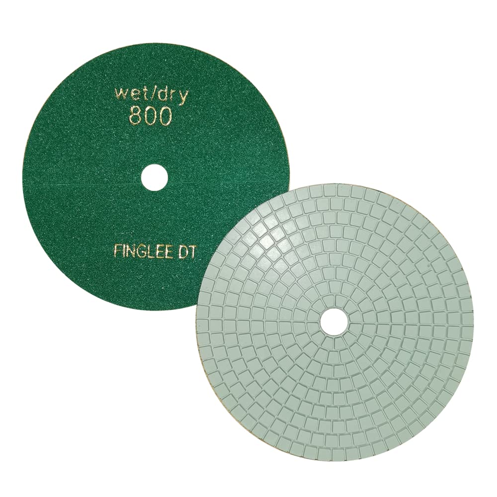 7 Inch Diamond Polishing Pad (800 Grit) - Wet/Dry Tile Polishing Disc for Grinder - Perfect for Concrete, Marble, Quartz, Granite Countertops & Stone Surfaces - Ideal for Home Renovation, DIY Projects & Professional Stone Restoration