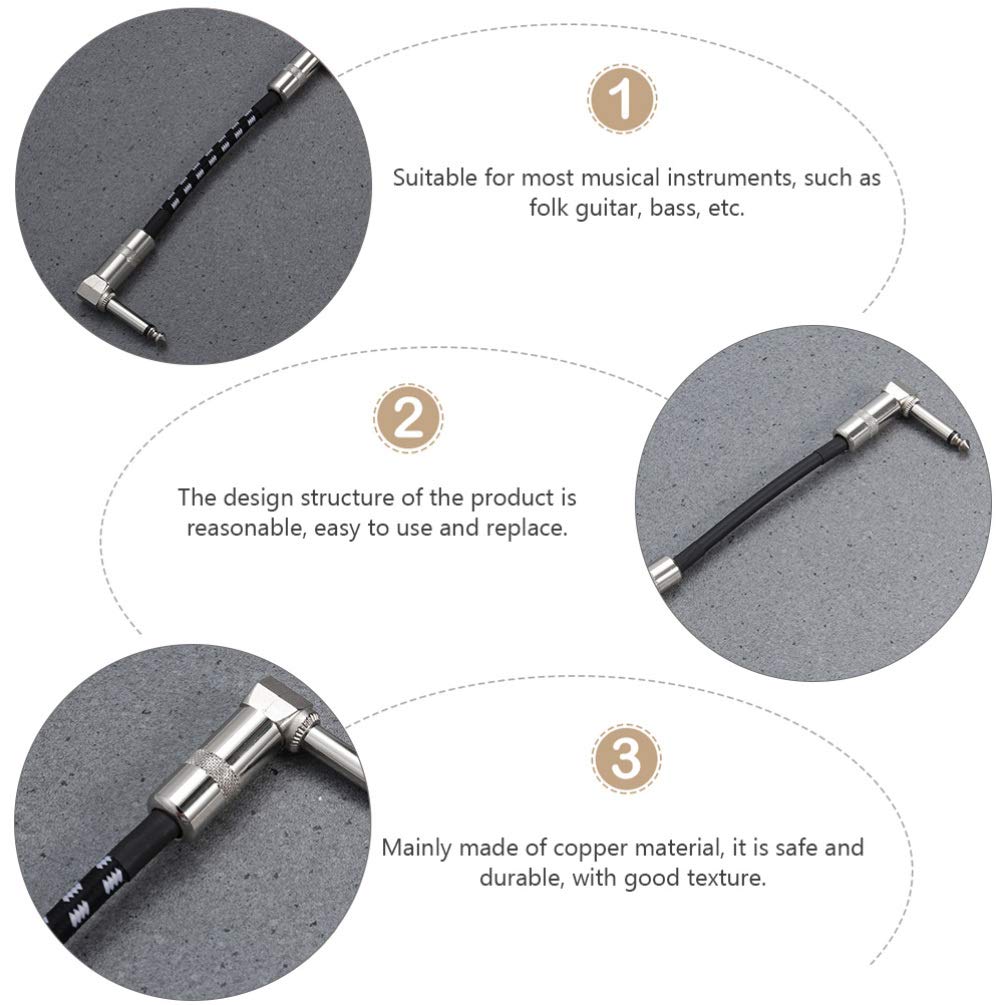 4-Pack High-Quality Guitar Patch Cables - Noise Reduction Instrument Cables for Electric Guitar, Bass, Keyboard & Amp - Durable & Reliable for Live Performances & Studio Recording
