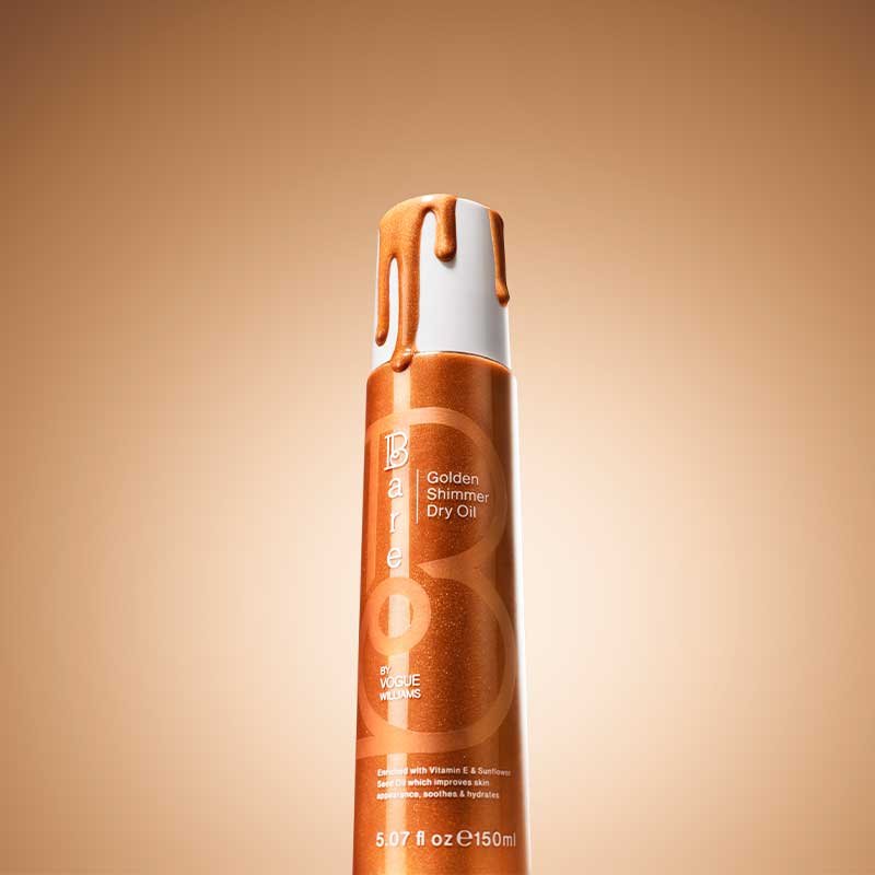 Bare by Vogue Golden Shimmer Dry Oil - Lightweight Body Glow for Summer, Beach & Special Occasions | Hydrating & Non-Greasy Formula