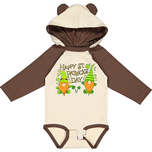 Inktastic Happy St. Patrick's Day Baby Bodysuit - Green Gnomes & Shamrocks Long Sleeve Creeper for Boys & Girls | Irish Holiday Outfit, Newborn Photo Shoot, St. Paddy's Day Celebration
