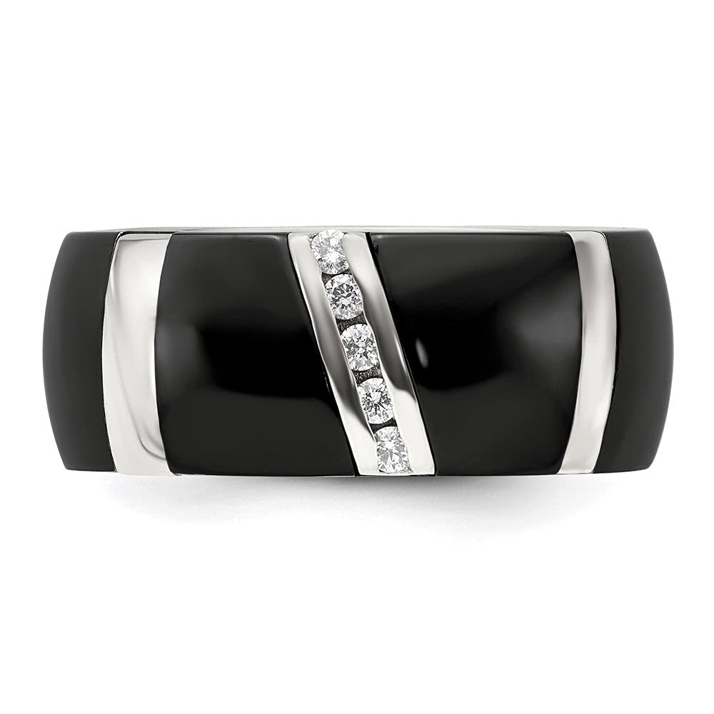 925 Sterling Silver & Black Titanium Diamond Engagement Ring for Women - 0.1 ct Round Cut Solitaire Promise Ring - Perfect for Proposals, Anniversaries & Valentine's Day Gifts