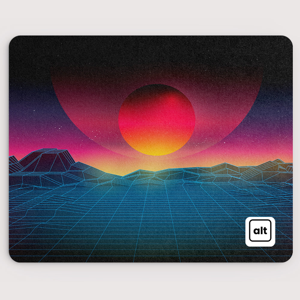 Synth Waves Gaming Mouse Pad - Large Non-Slip Rubber Base, Smooth Surface for Precision Control - Perfect for PC, Laptop, Office & Esports Gaming Setup