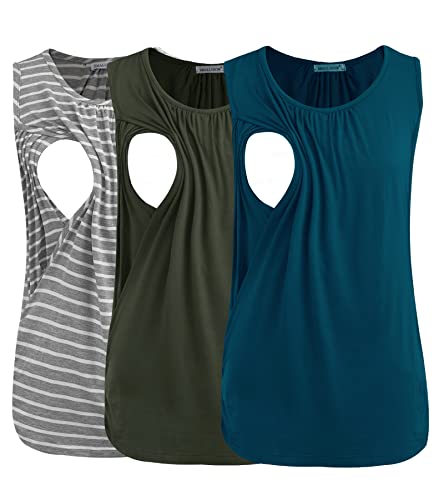 Army Green-teal-light Grey Stripe(3 Packs)