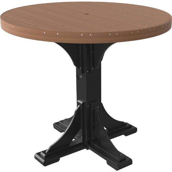 4 ft Round Table - Durable Poly Plastic Outdoor/Indoor Dining Table for Patio, Garden, or Restaurant Use