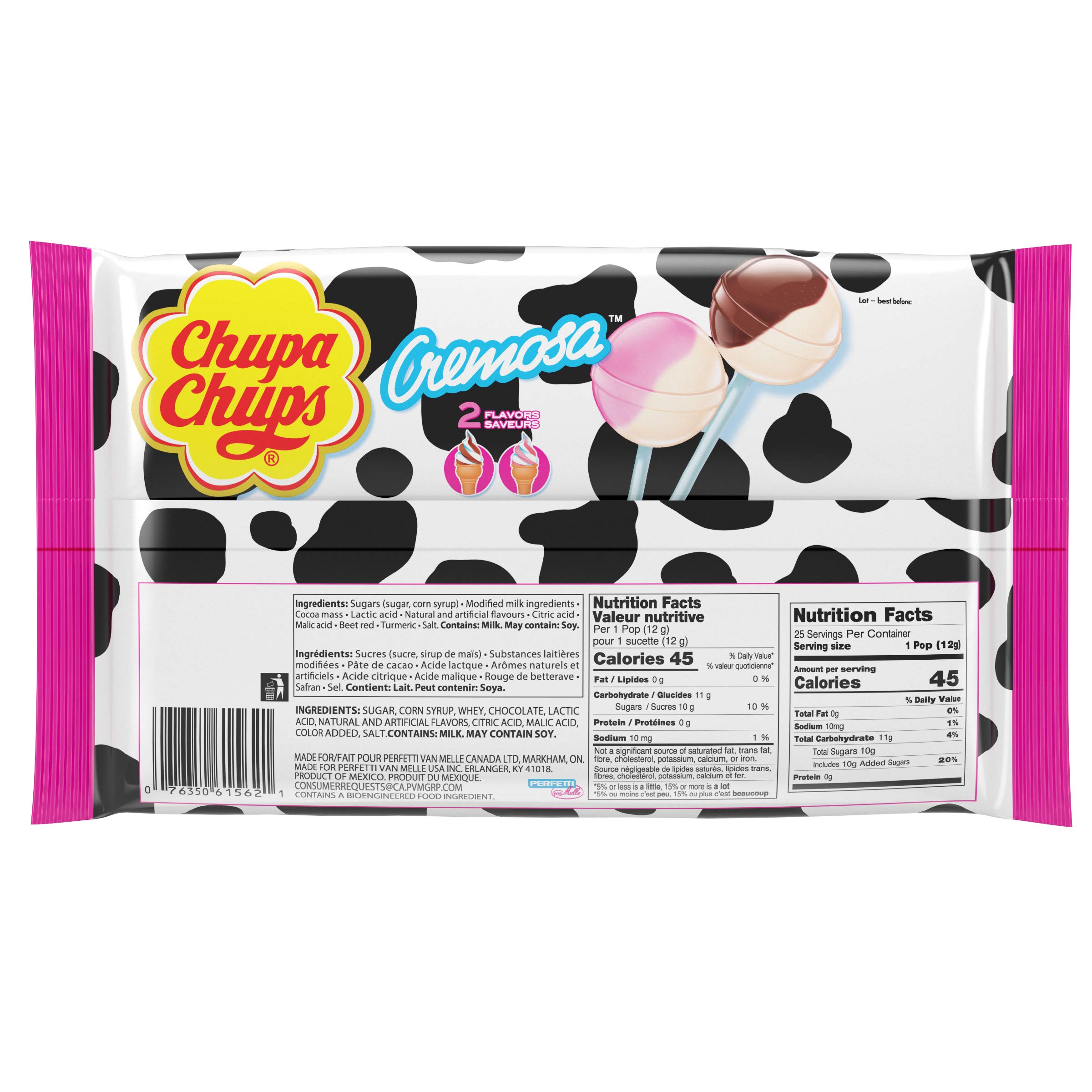 Chupa Chups Creamy Ice Cream Lollipops - 25 Count Pack (10.5 oz) | Delicious Easter Candy for Sharing | Perfect for Parties, Gift Baskets & Office Treats