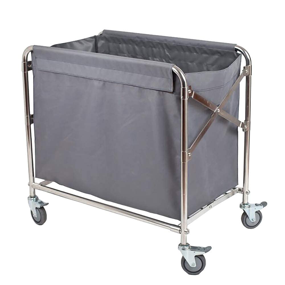 FLYIFE Foldable Hand Truck with Supplies Rack & Universal Brake Wheels - Portable Laundry Cart for Hotel, Housekeeping & Room Service - Durable Washable Cover for Easy Cleaning | Ideal for Hospitality, Commercial Use & Home Organization