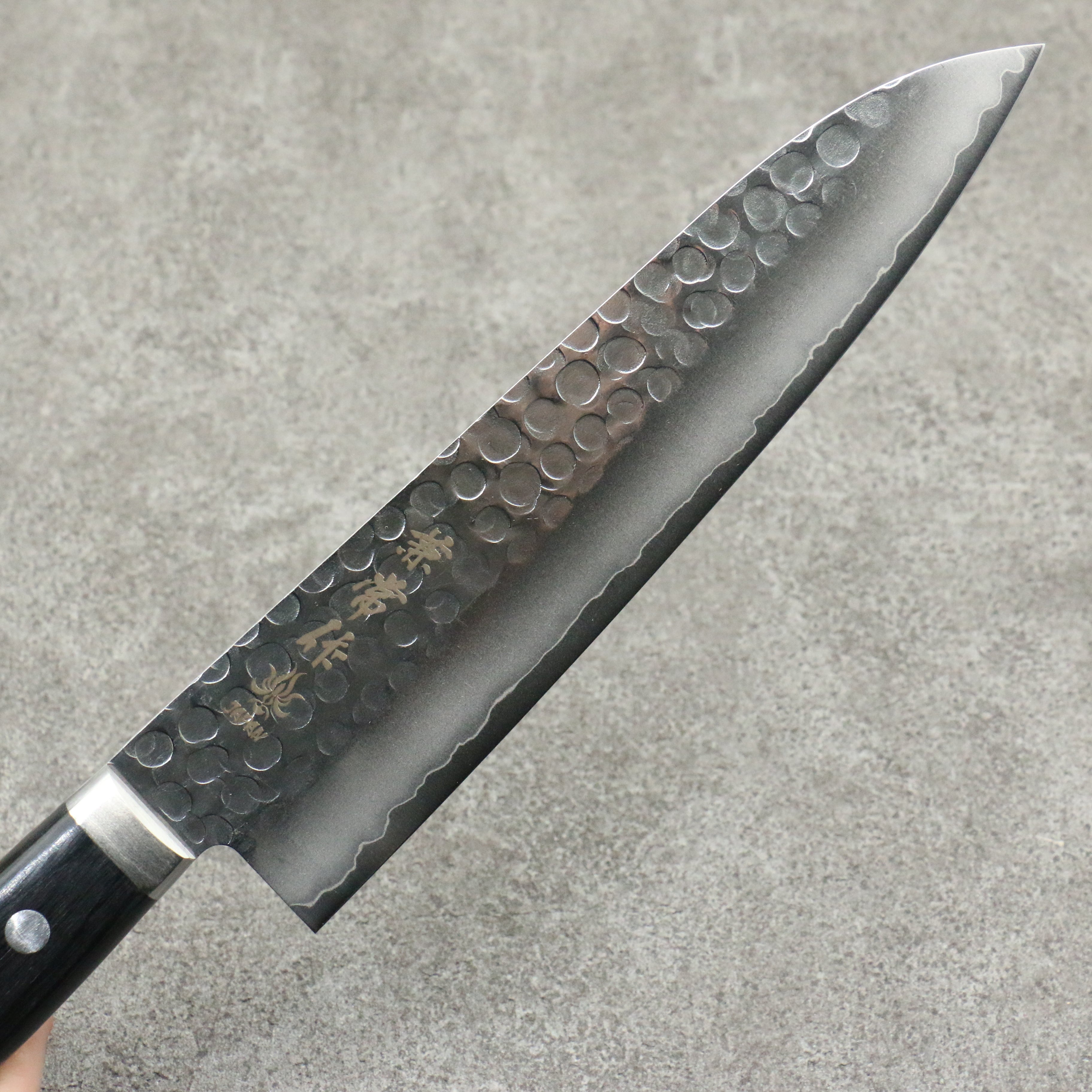 Kanetsune VG1 Hammered Gyuto 180mm Japanese Chef Knife with Black Pakkawood Handle - Perfect for Sushi, Meat Cutting & Professional Kitchen Use