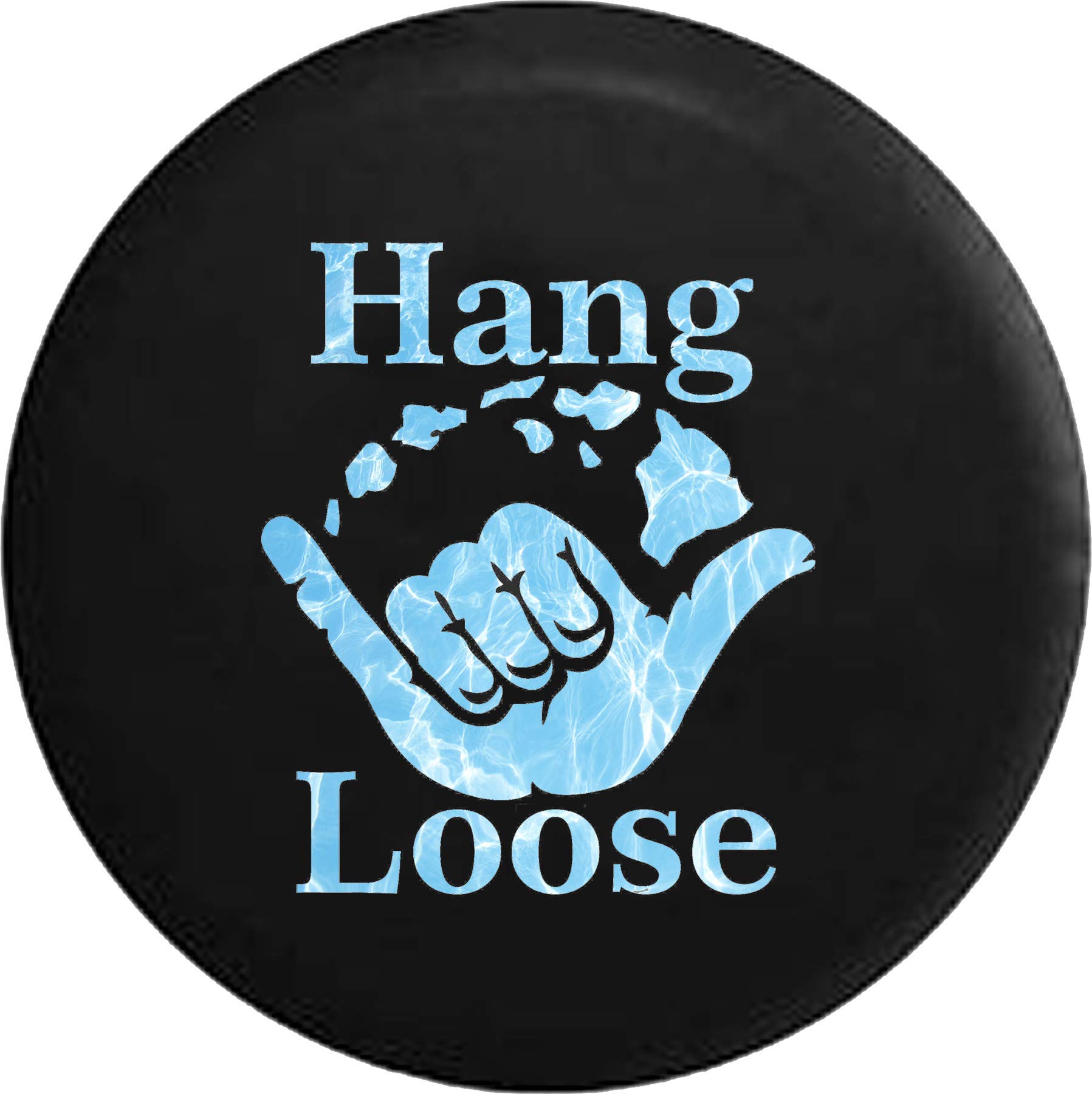 Hang Loose Hawaiian Islands Spare Tire Cover - 28 Inch Waterproof Design for SUVs, Trucks & RVs - Perfect for Beach, Road Trips & Outdoor Adventures