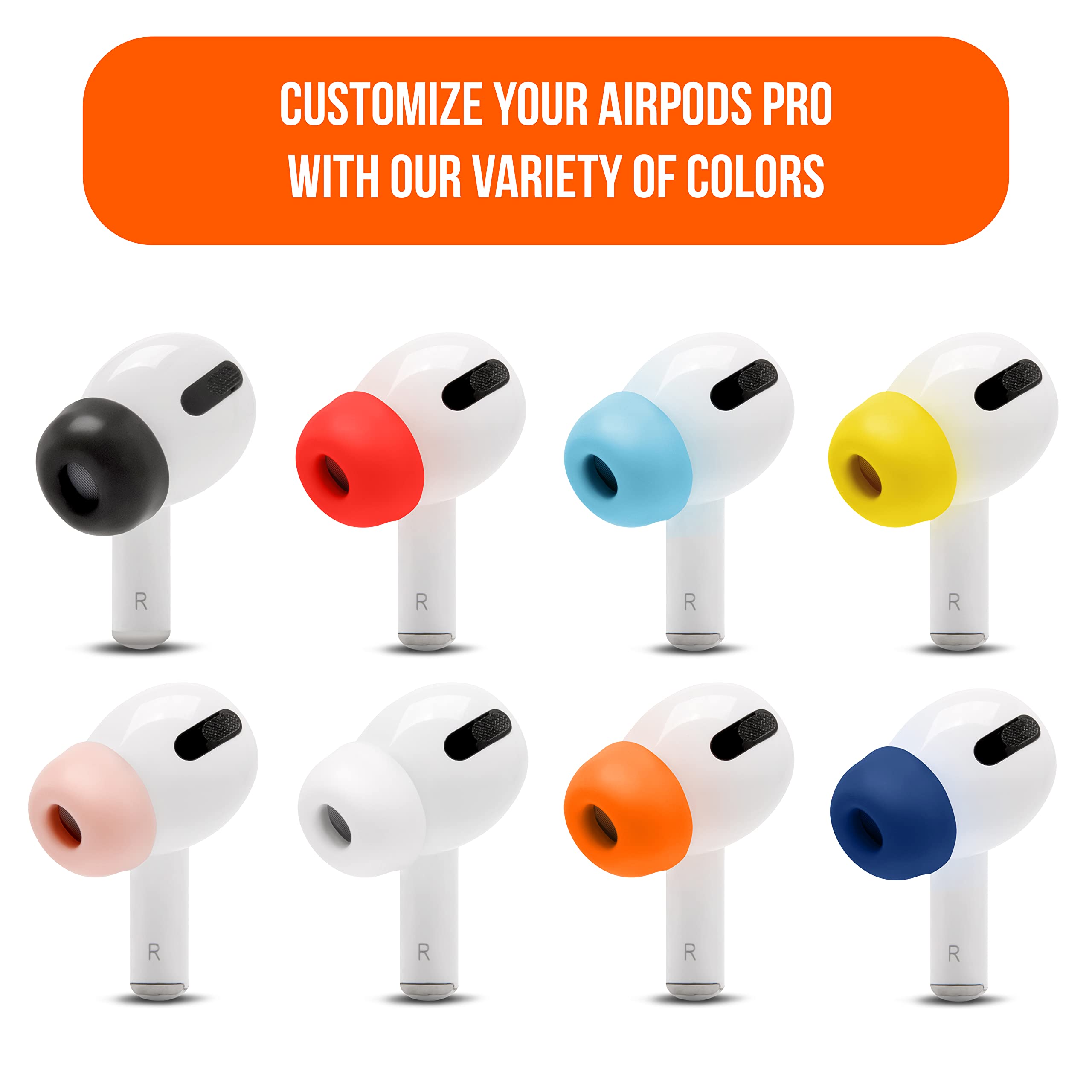 Upgraded Memory Foam Ear Tips for AirPods Pro - Enhanced Comfort & Noise Isolation | Perfect Fit for Charging Case | Neon Yellow | Ideal for Workouts, Commuting & Travel
