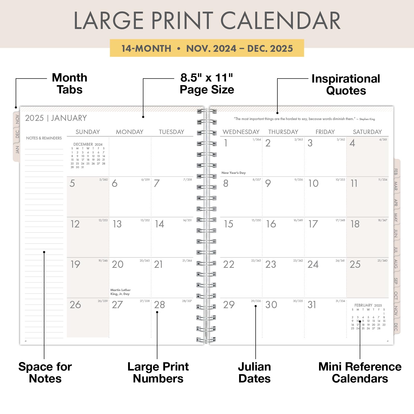 Essential PRO 2025 Daily Weekly Monthly Planner - 8.5