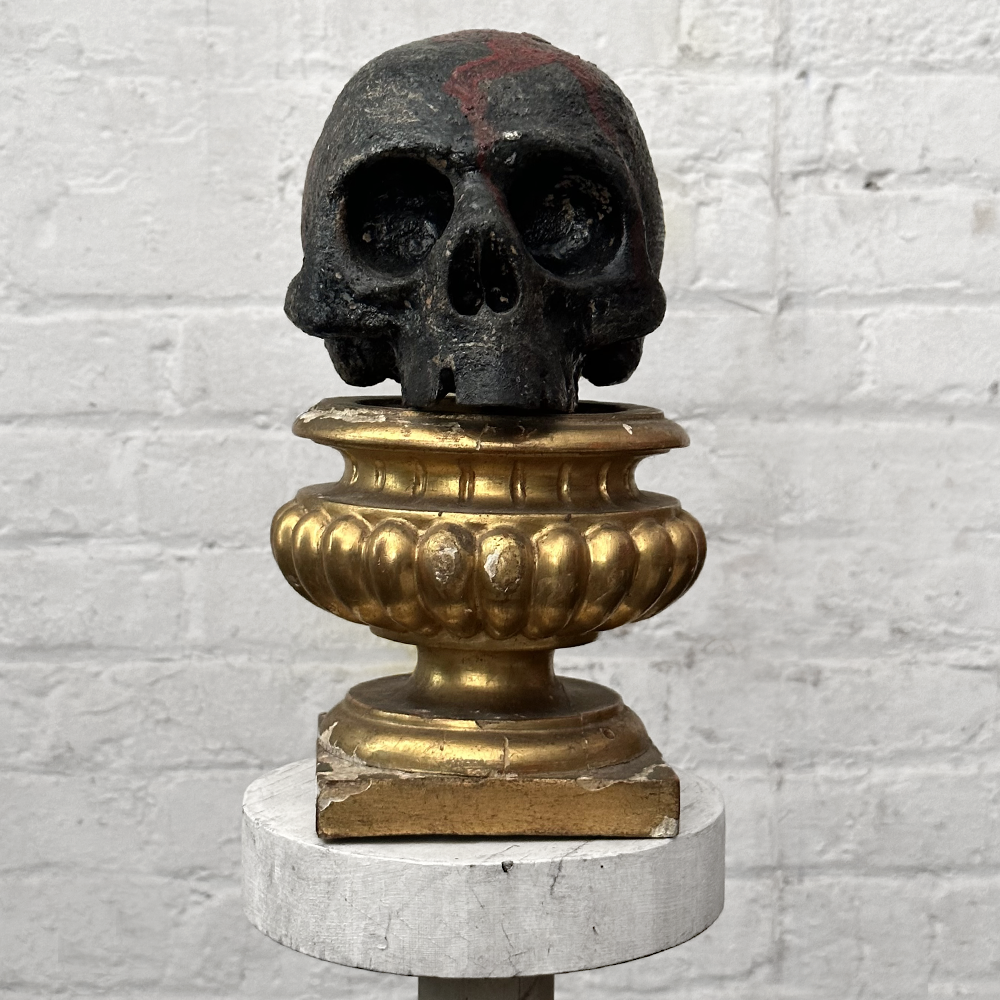 Antique Carved Austrian Crystal Skull - Gothic Home Decor, Unique Collectible for Halloween & Dark Aesthetic Lovers