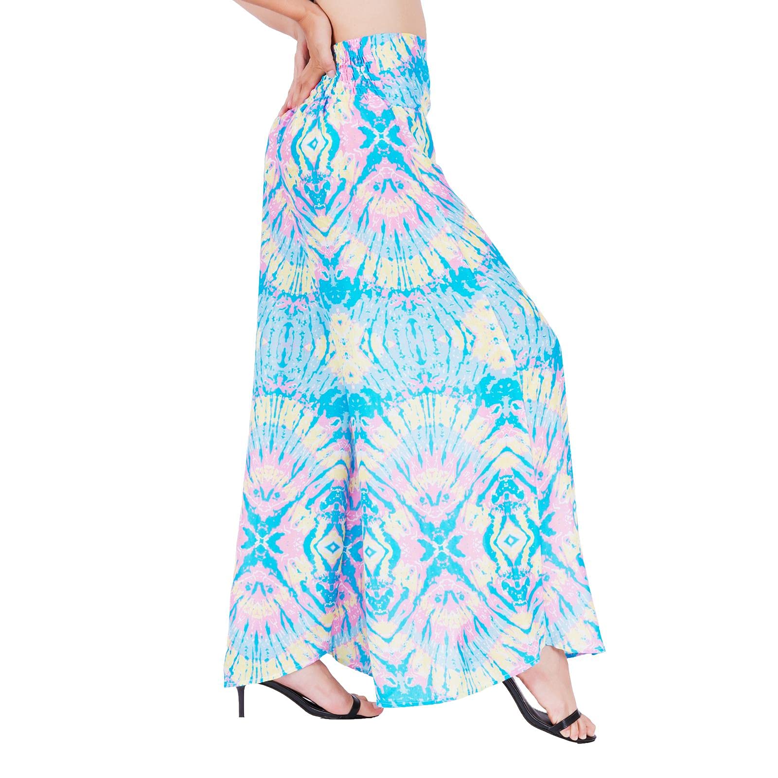 LOFBAZ Women's Wide Leg Palazzo Pants - Soft Yoga Lounge Pants, Hippie Harem Trousers with Flowy Fit - Perfect for Yoga, Meditation, Beach & Boho Fashion