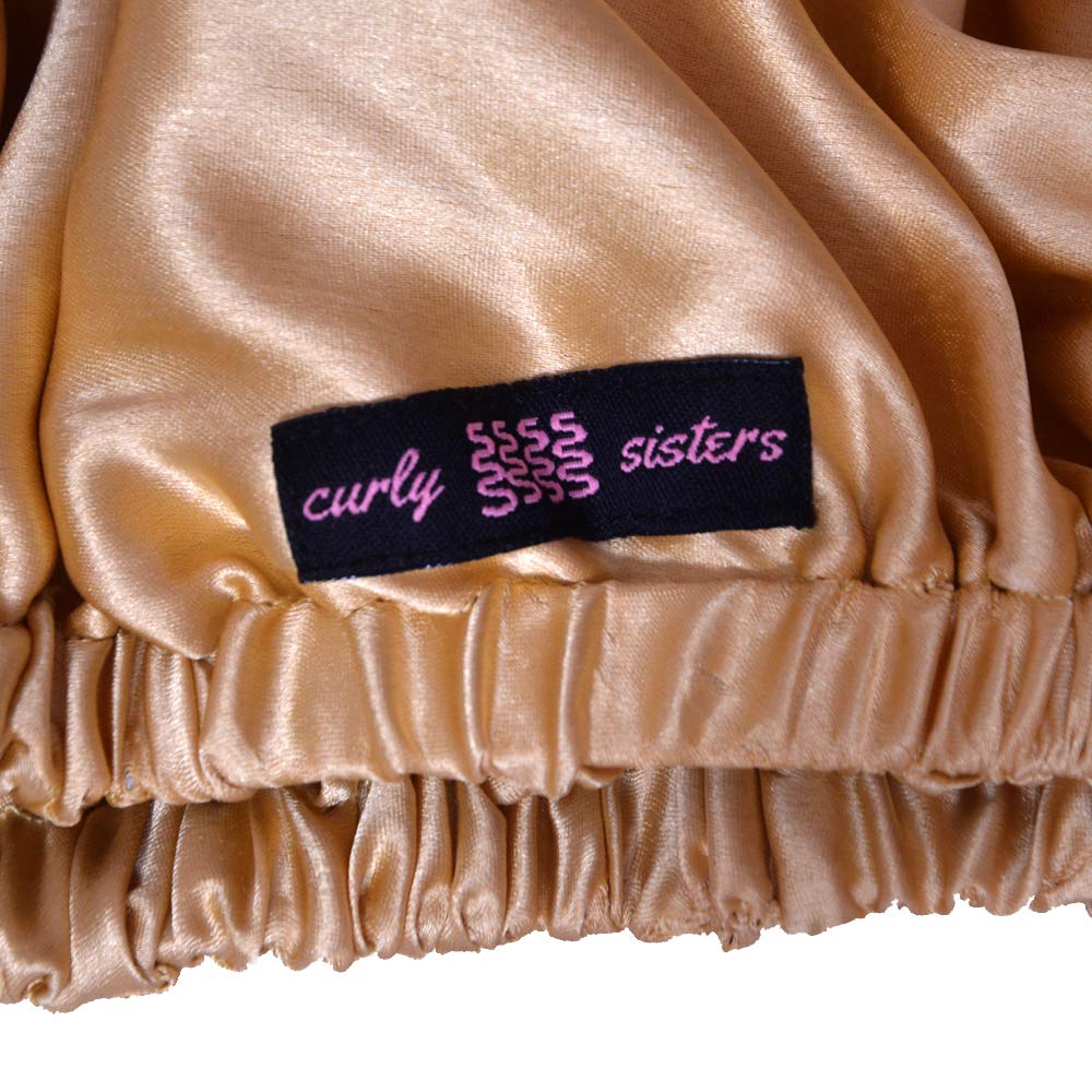 Double Layered Satin Bonnet for Curly Hair - Adjustable Elastic Band Hair Accessory for Women | Perfect for Nighttime Hair Protection & Natural Hair Care
