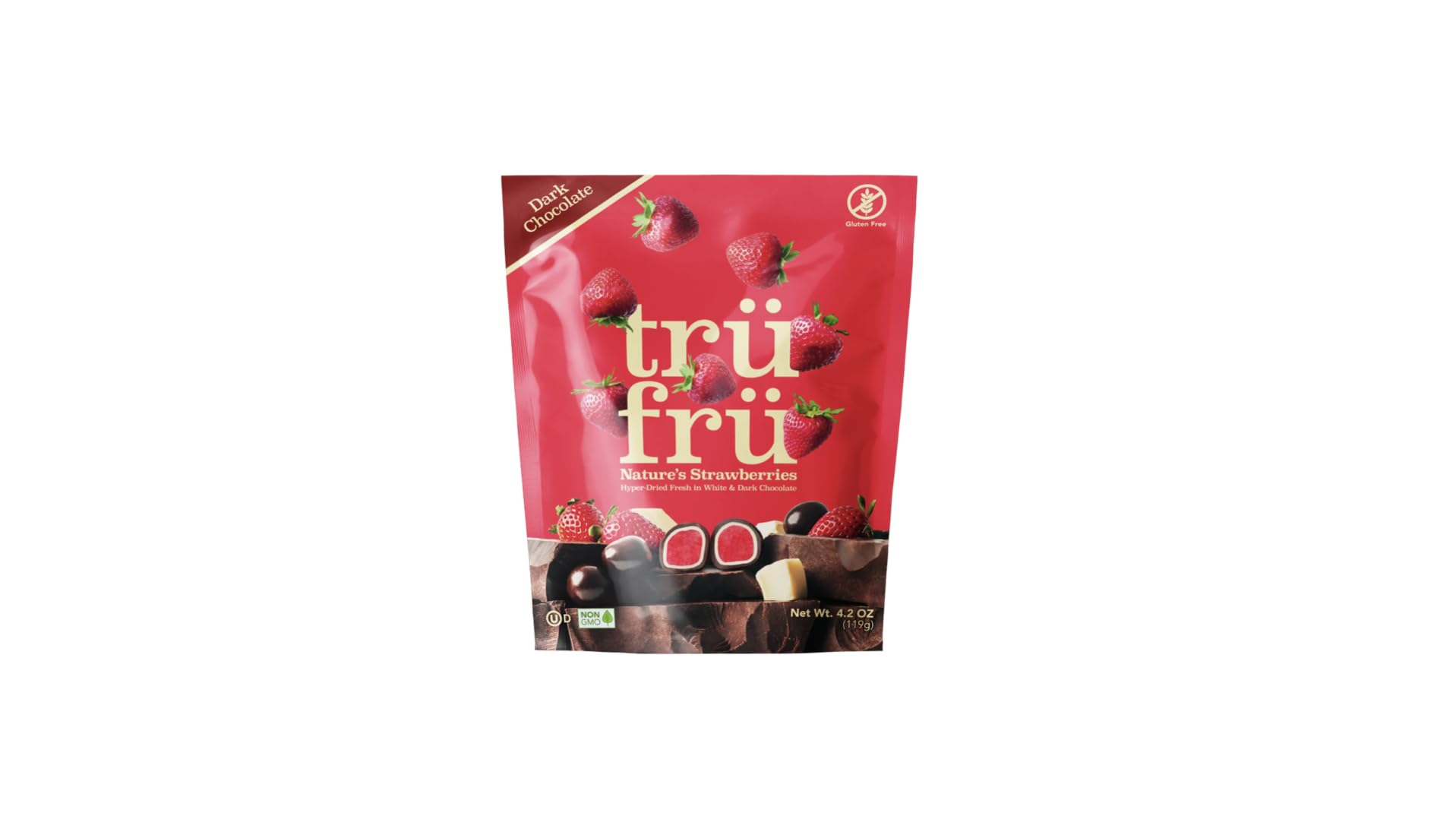 Tru Fru Chocolate Covered Freeze-Dried Fruit Variety Pack - 4.2 Oz Bags (4 Pack) with Strawberries, Raspberries, Blueberry Creme & Strawberry Creme | Healthy Snacks for Office, School & Movie Nights