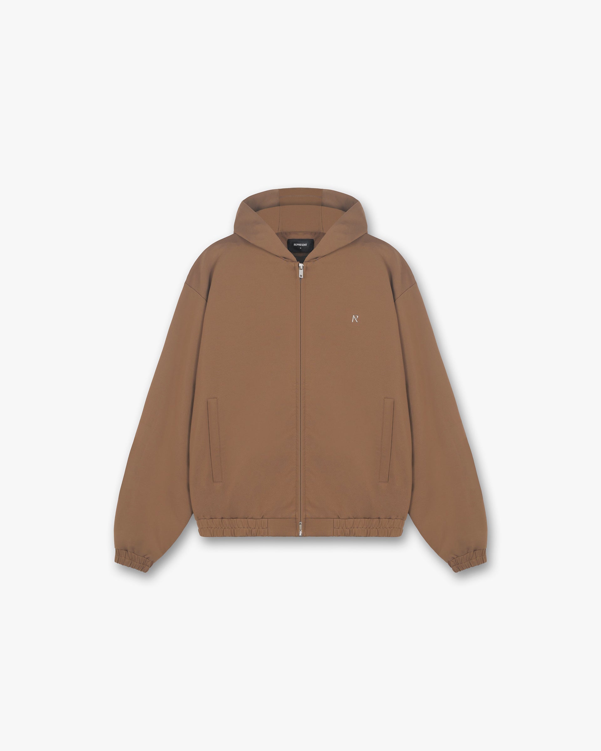 Men's Hooded Tracksuit Jacket - Lightweight Fleece Lined Zippered Athletic Pullover for Running & Gym - Hazel Color | Perfect for Outdoor Workouts, Jogging & Casual Wear