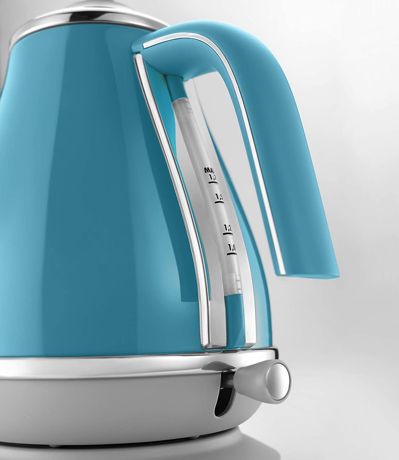 De'Longhi Icona Capitals Kettle 1.7L Electric Water Boiler - Lisbon Azure (KBOC2001AZ) for Home, Office & Tea/Coffee Making