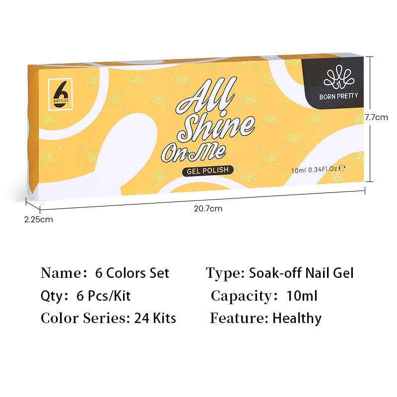 BORN PRETTY Pastel 6 Colors Gel Nail Polish Set - 17ml & 10ml Bottles for DIY Manicure at Home, Salon & Party Nail Art
