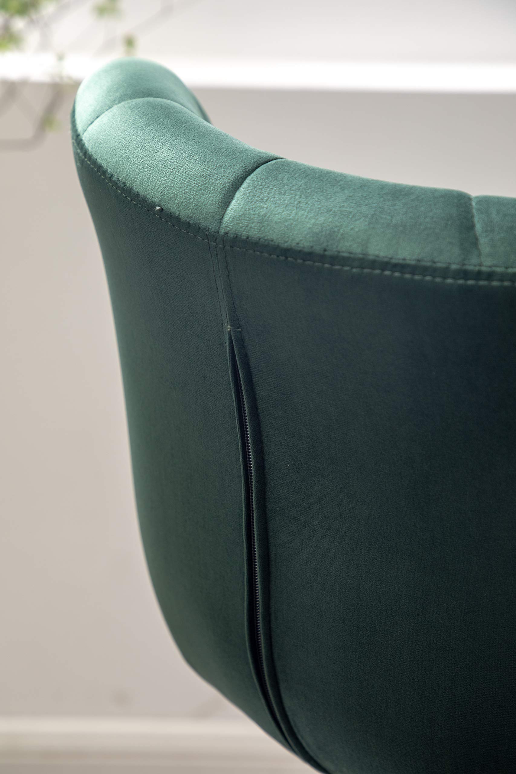 Roundhill Furniture Ellston Velvet Adjustable Swivel Bar Stools - Set of 2, Green Velvet Upholstery, Counter Height Stools for Kitchen Island, Bar or Breakfast Nook
